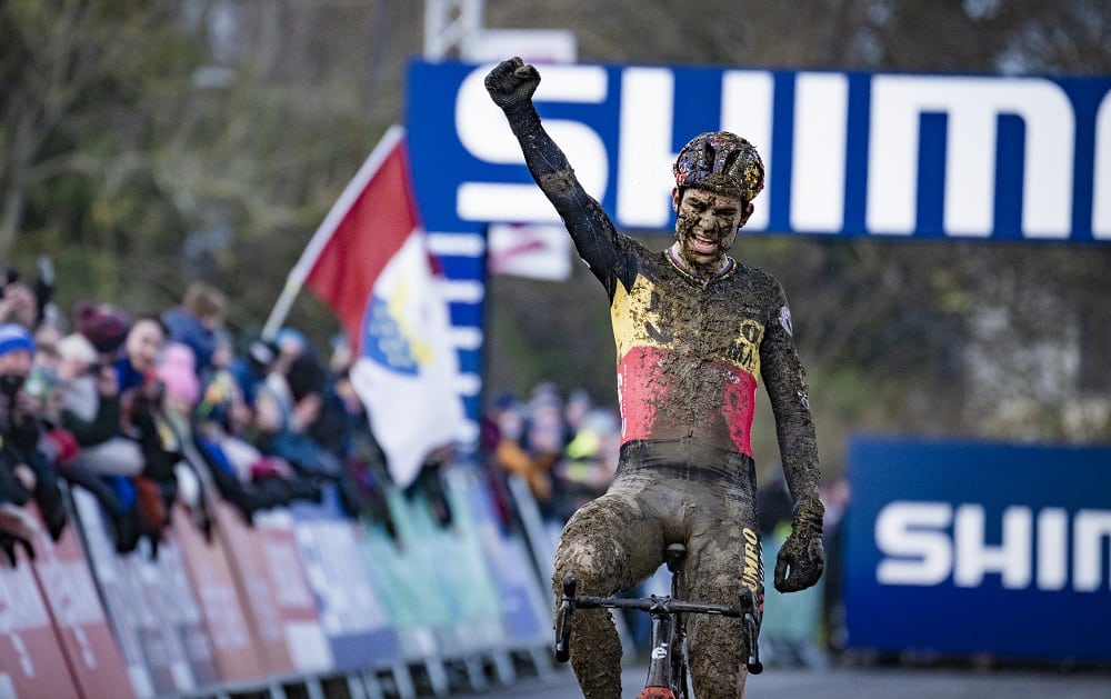 Wout van Aert (BEL) on his way winning the Men’s race at the UCI cyclo-cross World Cup in Dublin, Ireland on 11 December 2022